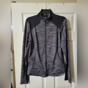 Tek Gear Striped Black and Gray Running Jacket  Size L